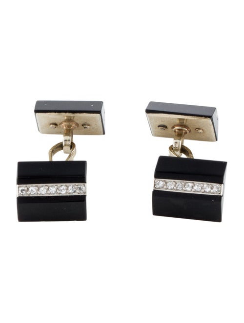 Cufflinks 18K Onyx & Diamond Cufflinks