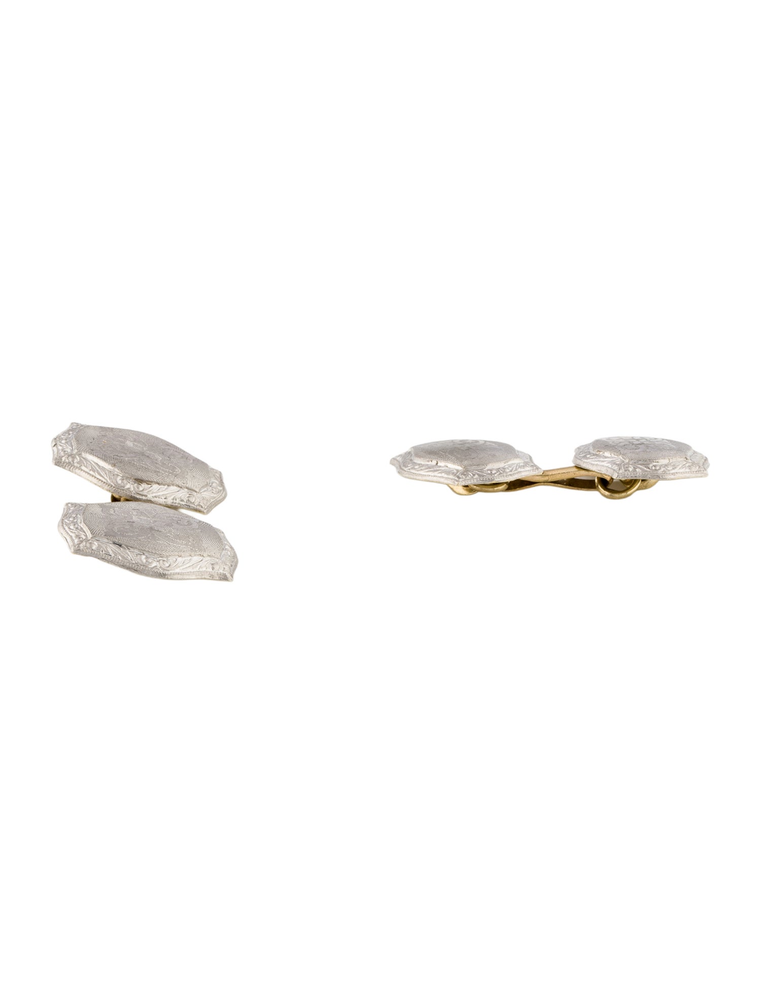 Cufflinks Two-Tone Etched