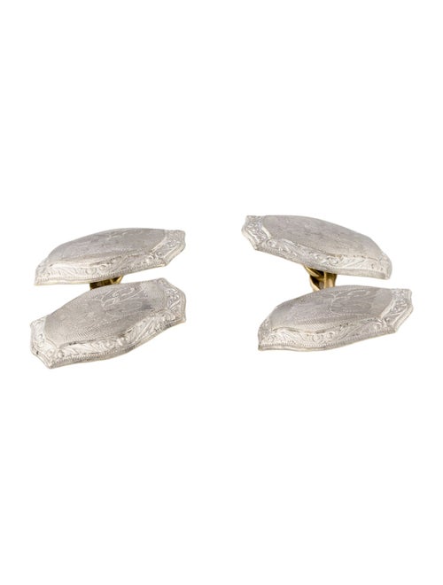Cufflinks Two-Tone Etched Cufflinks