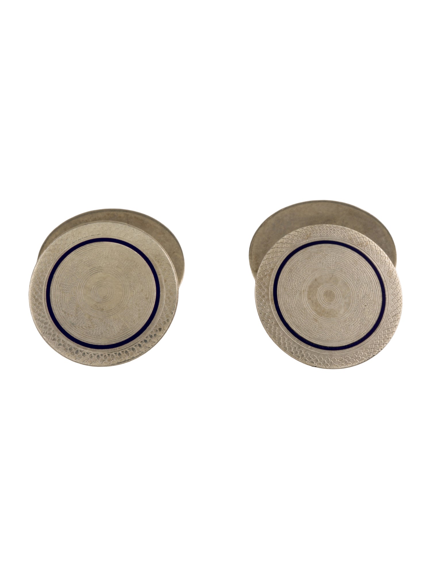 Cufflinks 14K Enamel Etched