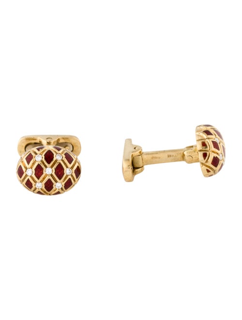 Cufflinks 18K Diamond & Resin Cufflinks