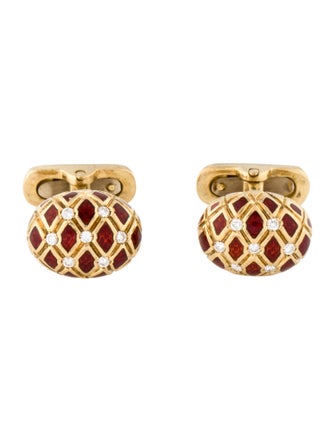 Cufflinks 18K Diamond & Resin Cufflinks