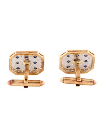 Cufflinks 18K Sapphire & Diamond Two-Tone Cufflinks