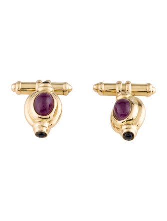 Cufflinks 18K Ruby & Sapphire Cufflinks