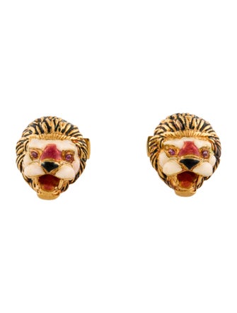 Cufflinks 18K Vintage Ruby Lion Head Cufflinks