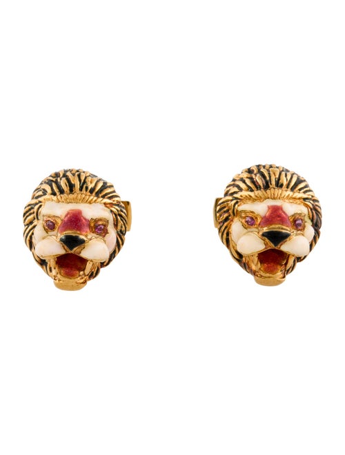 Cufflinks 18K Vintage Ruby Lion Head Cufflinks