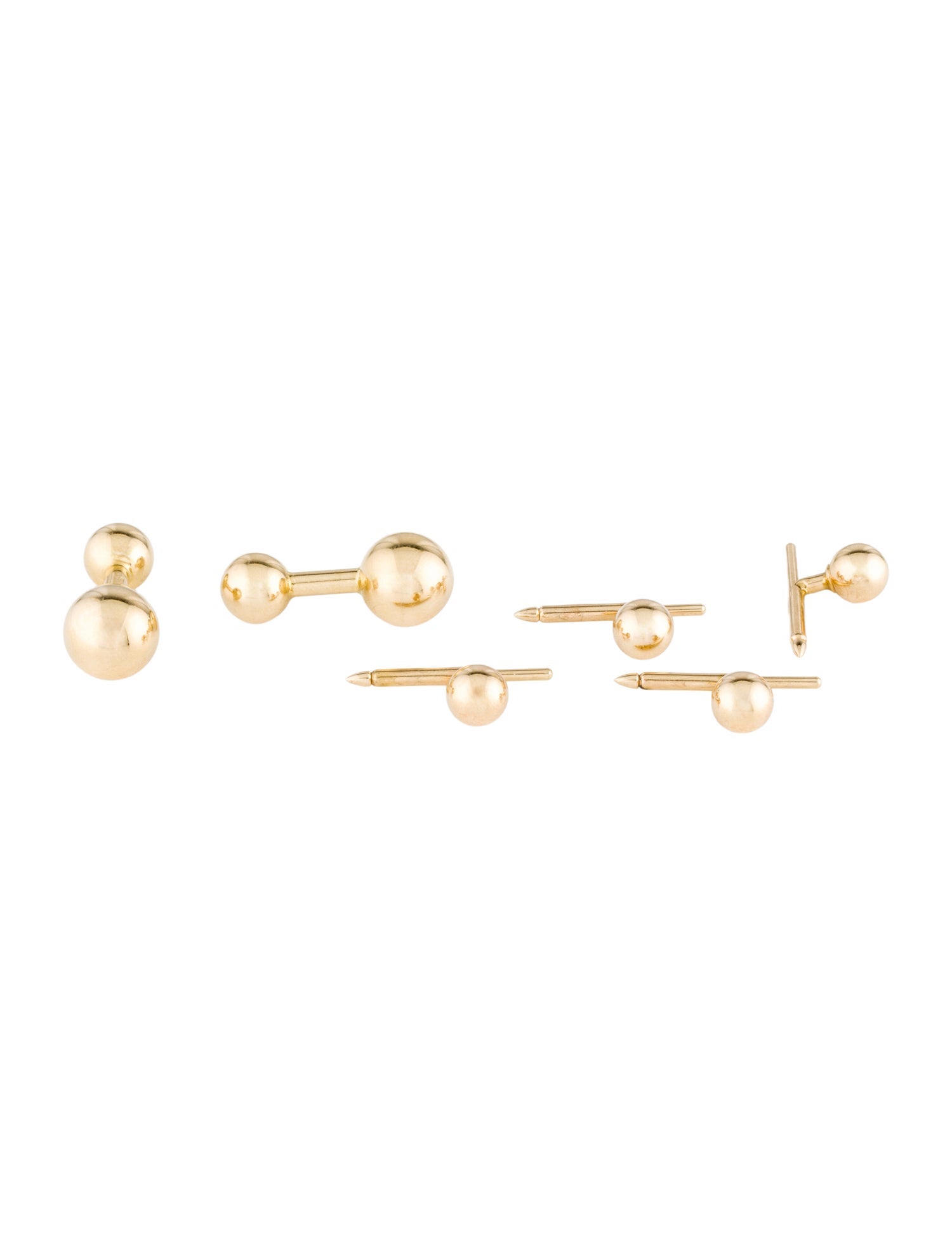 Cufflinks 14K Ball Stud Dress Set