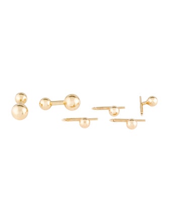 Cufflinks 14K Ball Stud Dress Set