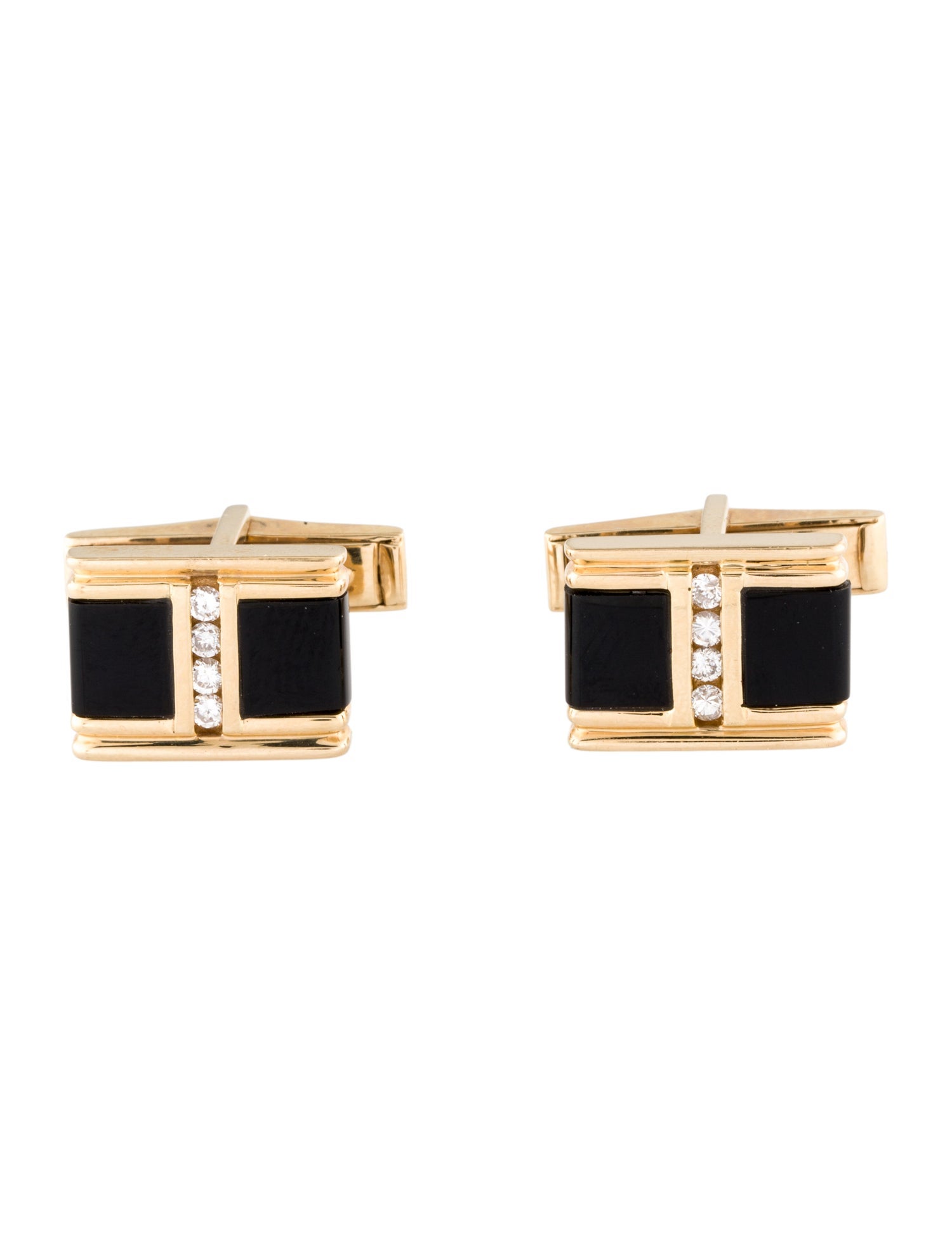 Cufflinks 14K Diamond and Onyx