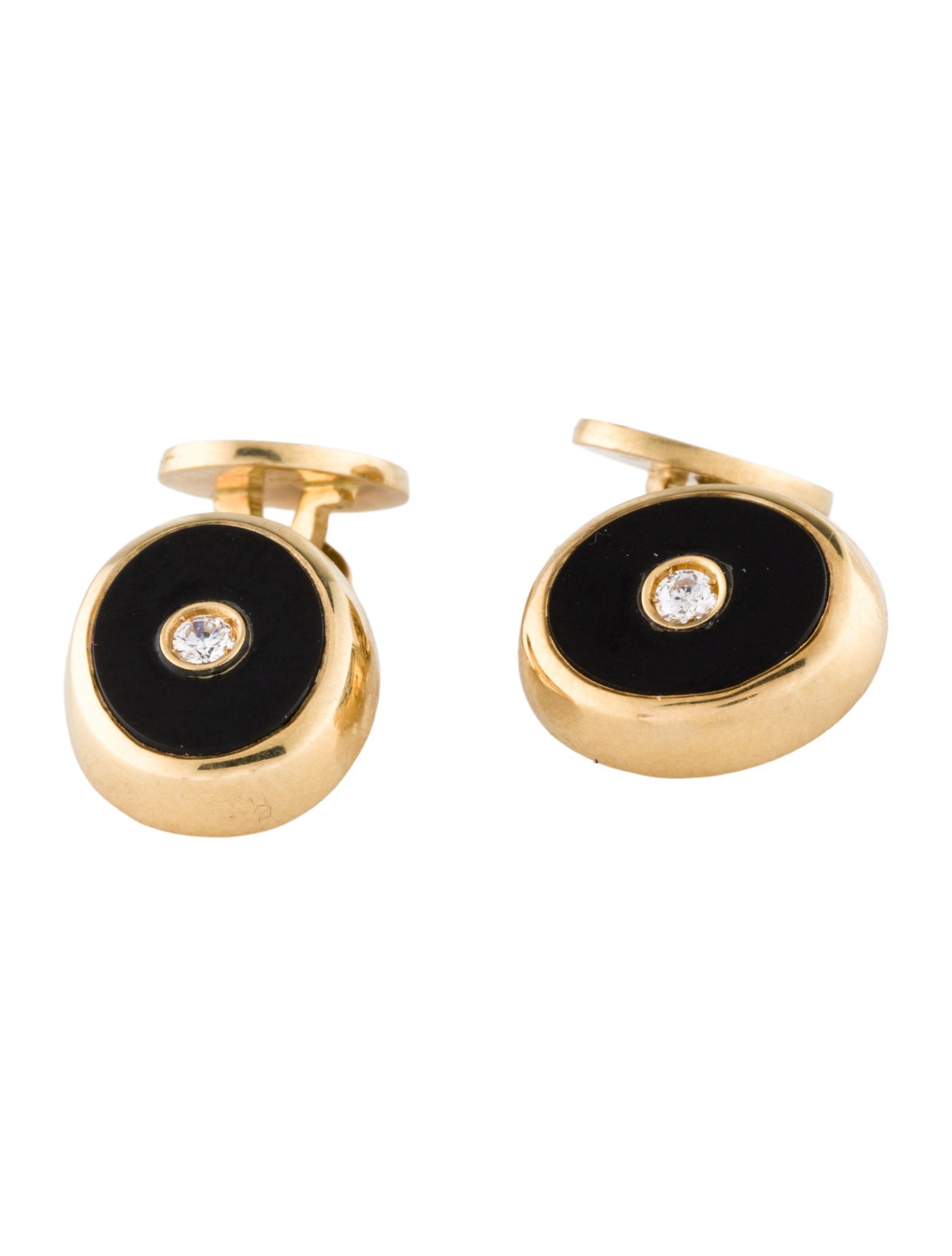 Cufflinks 18K Onyx and Crystal