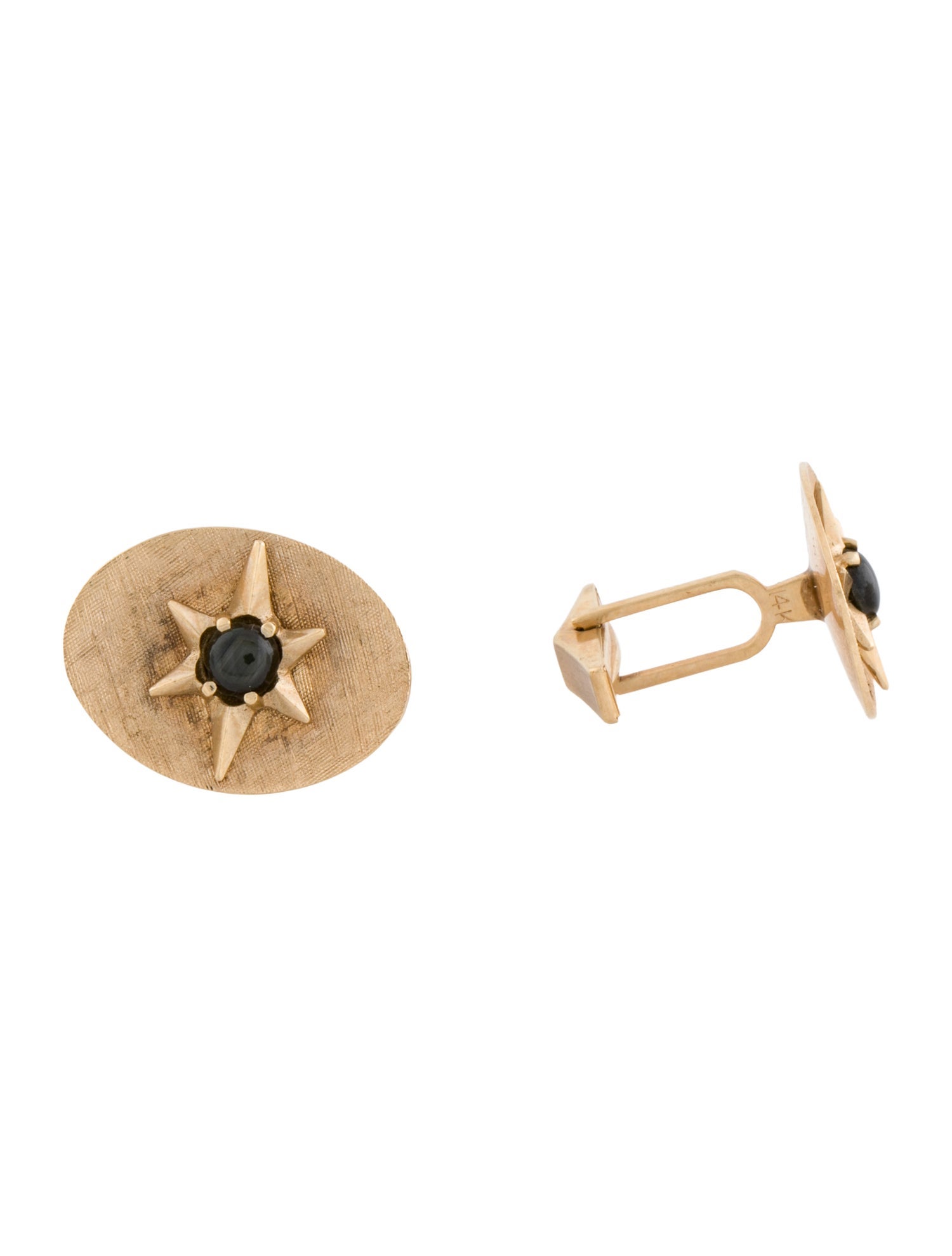 Cufflinks 14K Black Star Sapphire