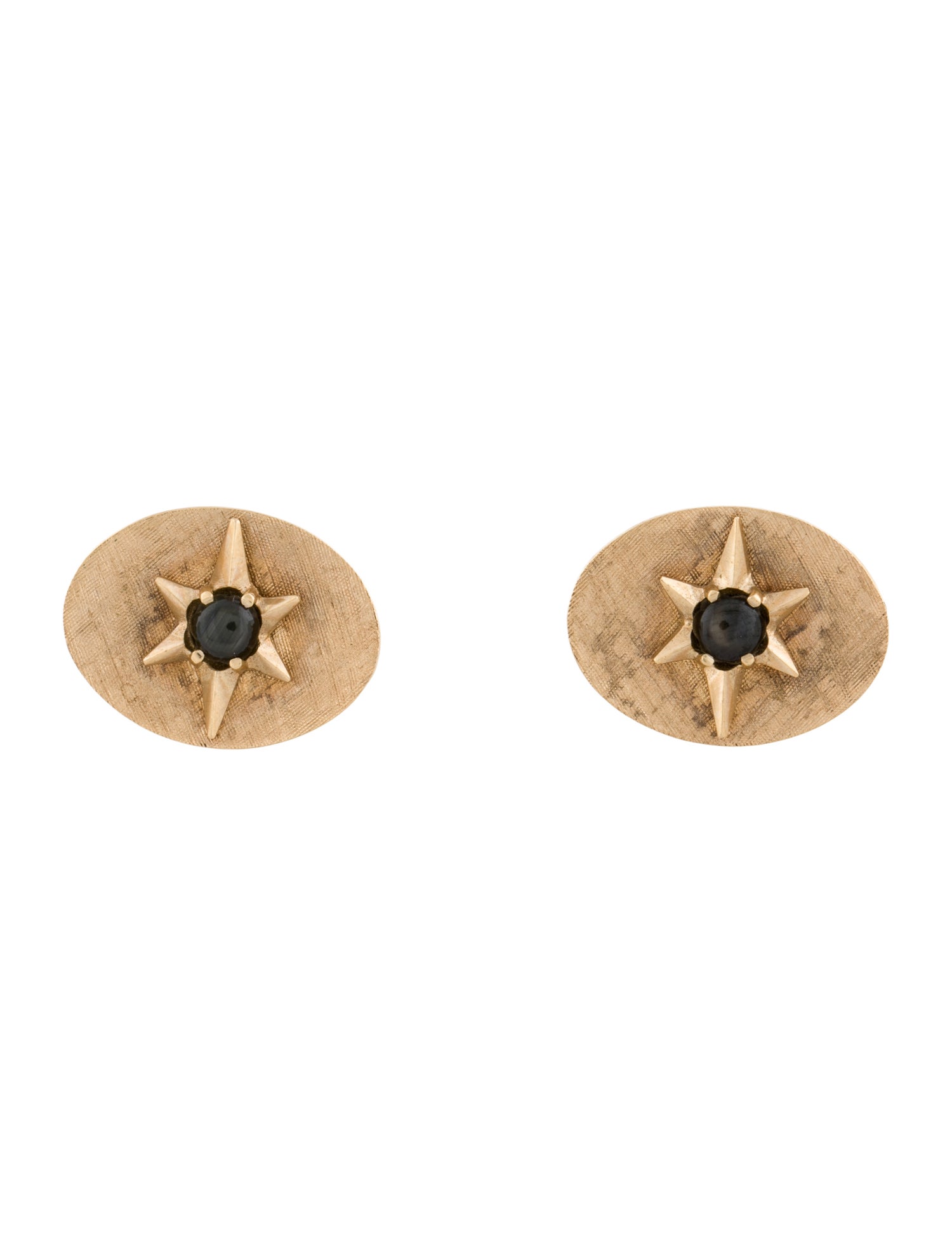 Cufflinks 14K Black Star Sapphire