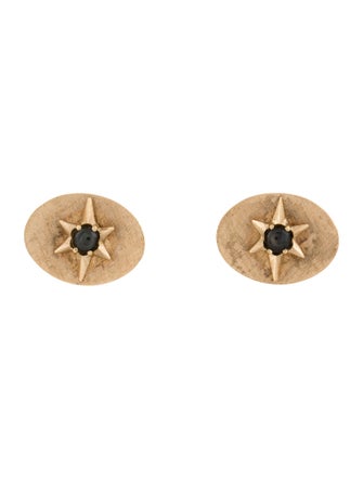 Cufflinks 14K Black Star Sapphire Cufflinks