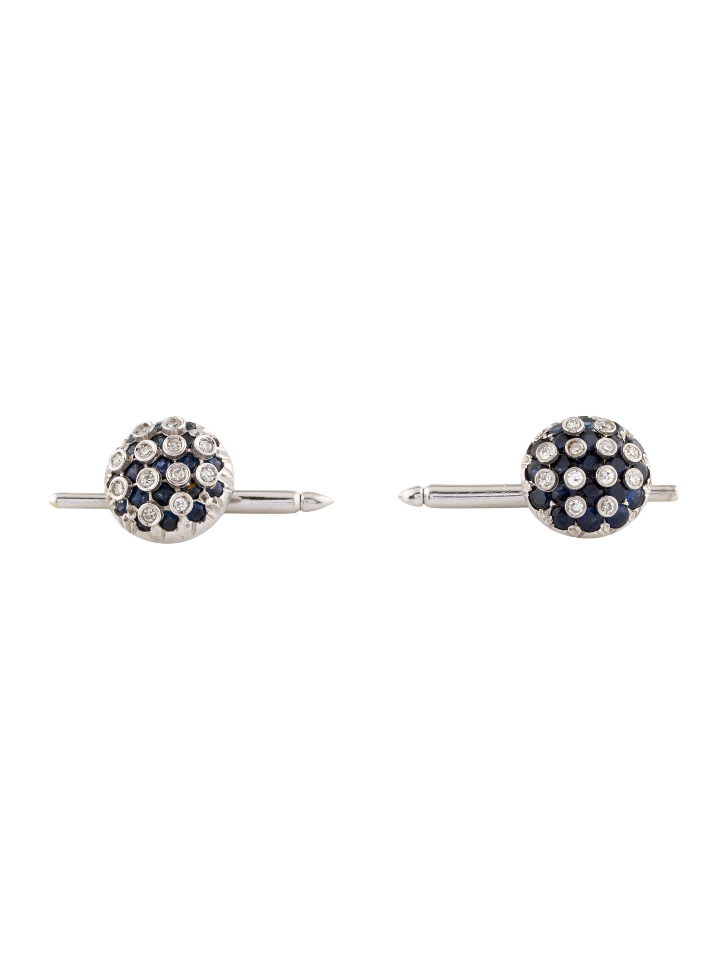 Cufflinks 14K Sapphire & Diamond