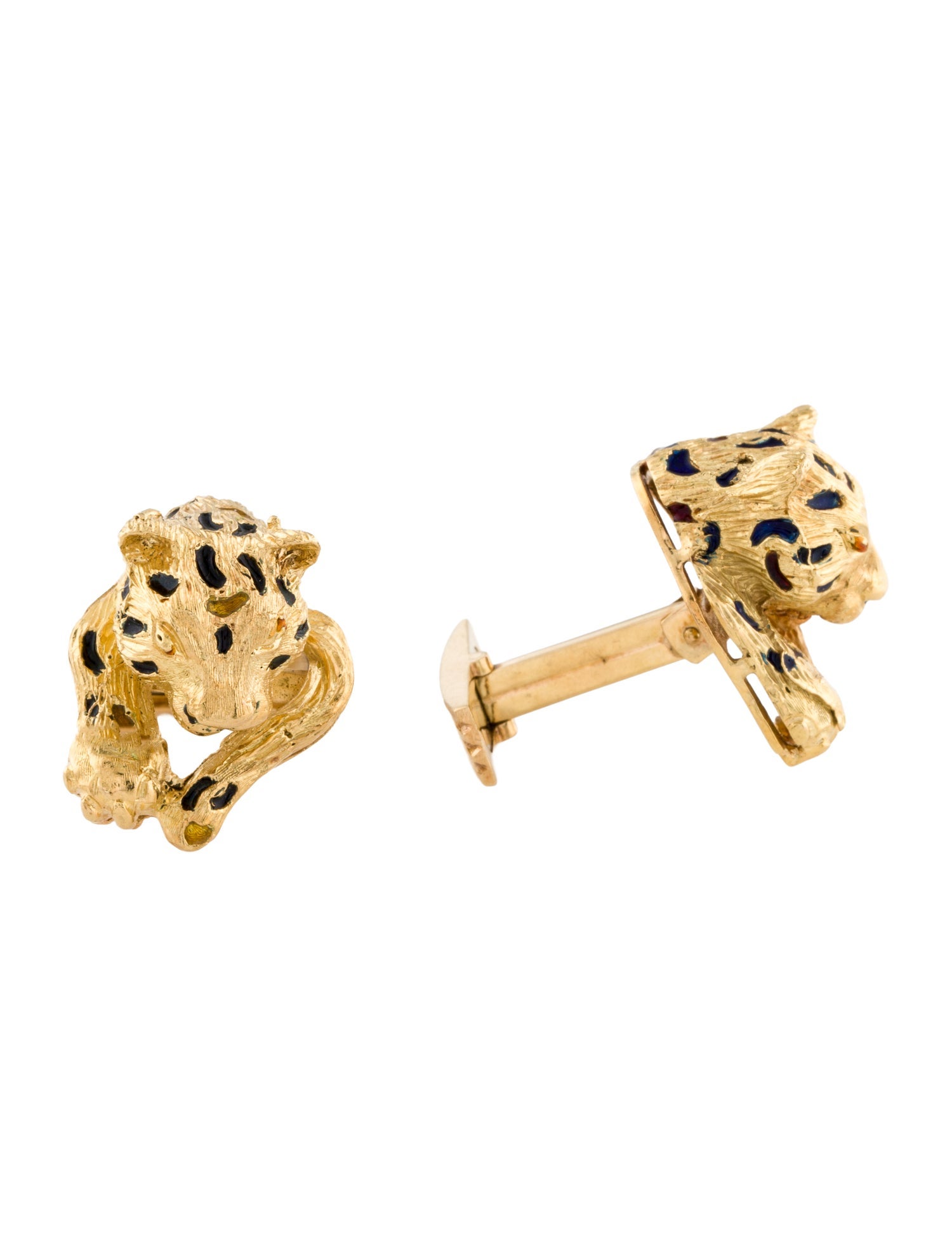 Cufflinks 18K Enamel Panther