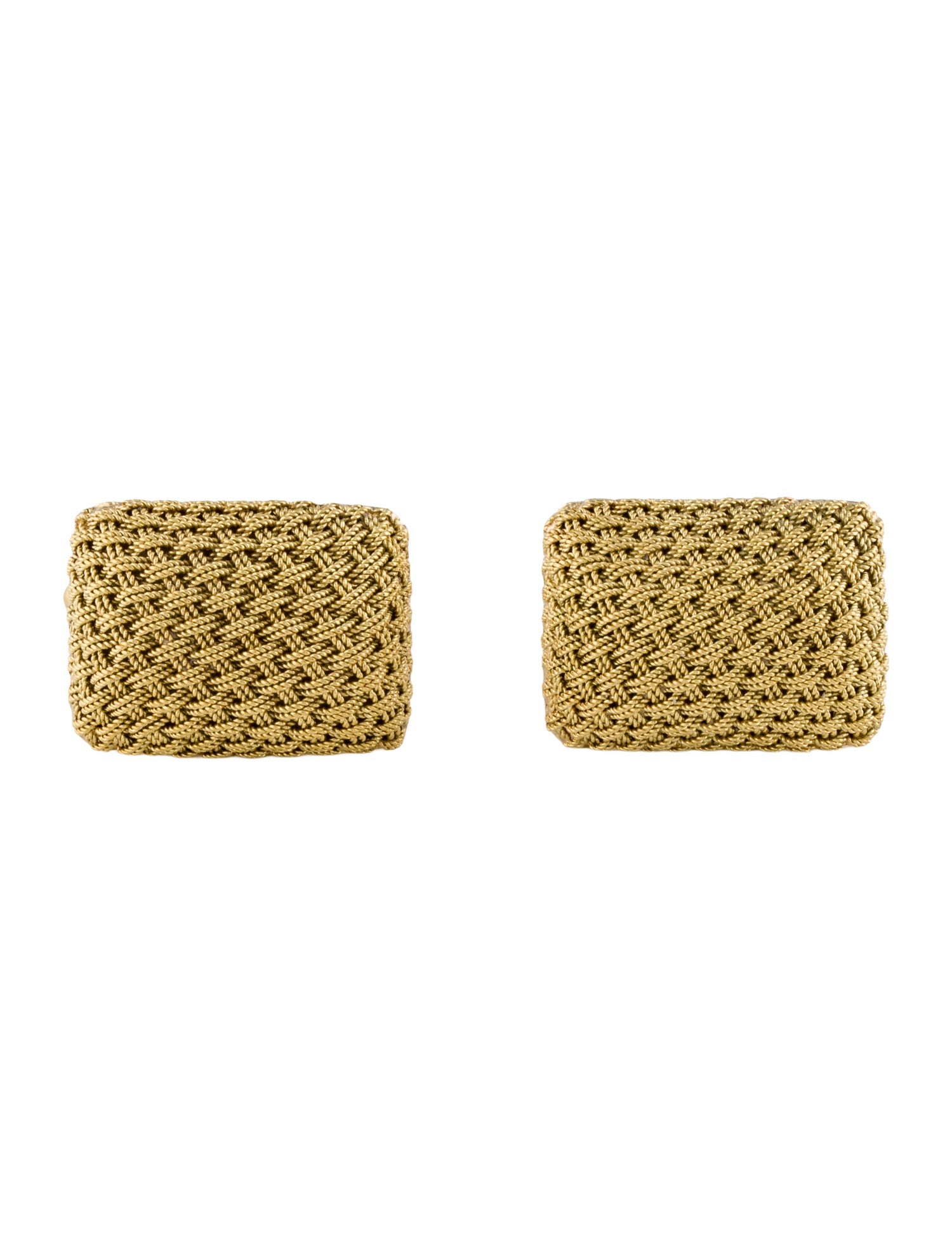 Cufflinks 18K Basket Weave Cufflinks Shirt Se