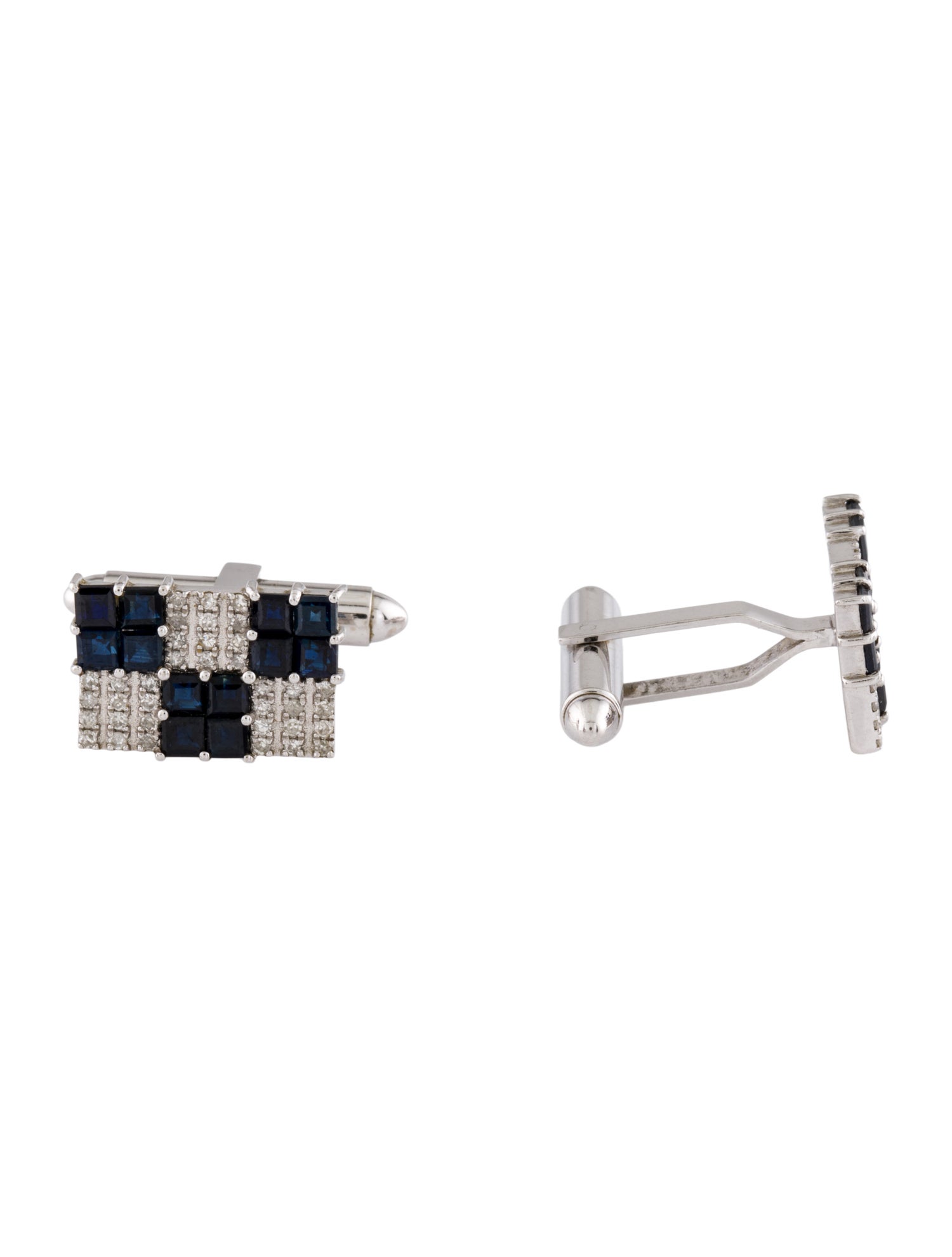 Cufflinks 14K 2.40ctw Sapphire & Diamond