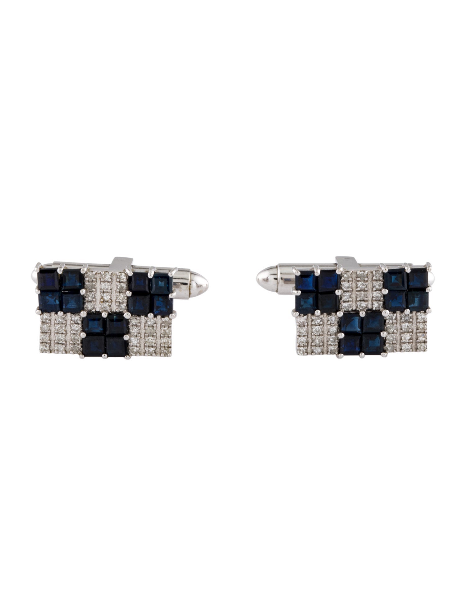 Cufflinks 14K 2.40ctw Sapphire & Diamond