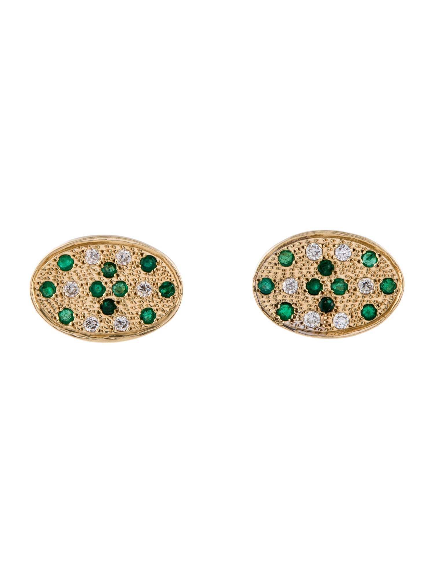 Cufflinks 14K 1.22ctw Emerald & Diamond