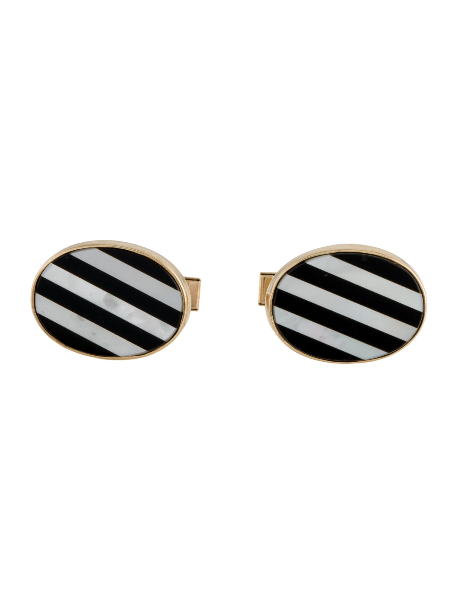 Cufflinks Lindsay & Co.14K Mother of Pearl & Onyx
