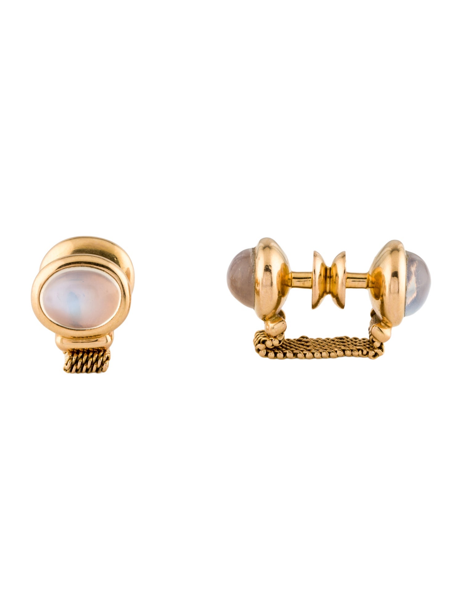 Cufflinks Emil Meister 18K Moonstone Mesh