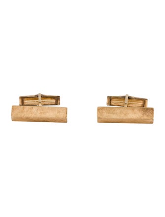 Cufflinks 14K Textured Triangular Bar Cufflink