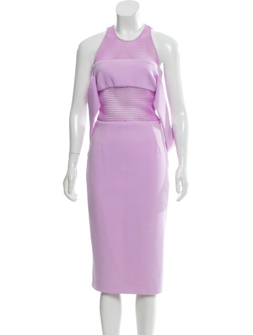 Cushnie Mesh-Accented Midi Dress