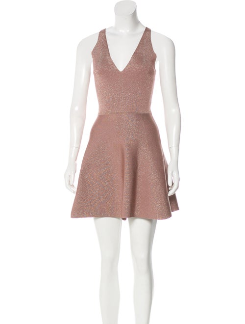 Cushnie Metallic Flared Dress mauve