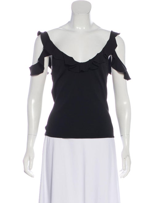 Cushnie Sleeveless Ruffle Blouse Black
