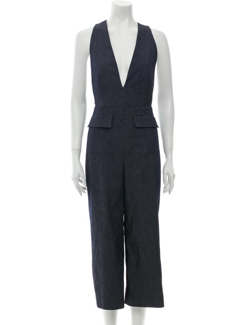 Cushnie Sleeveless Wide-Leg Jumpsuit Blue