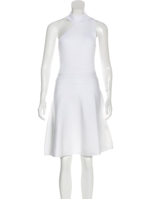 Cushnie One-Shoulder Knit Dress w/ Tags White