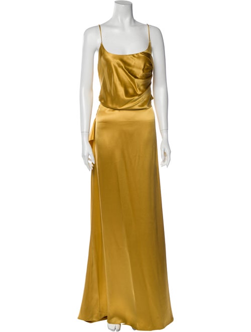 Cushnie Silk Long Dress Yellow