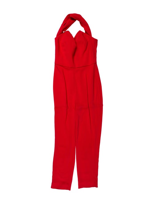 Cushnie Halterneck Jumpsuit Red