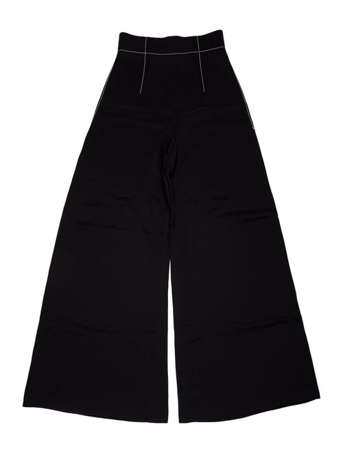 Cushnie Silk Wide Leg Pants Black