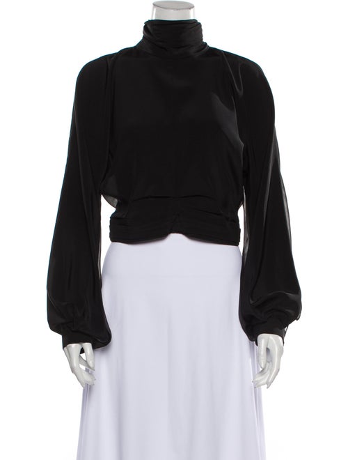 Cushnie Silk Turtleneck Top Black