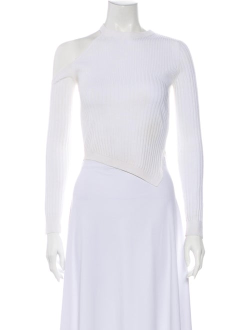 Cushnie Crew Neck Long Sleeve Crop Top