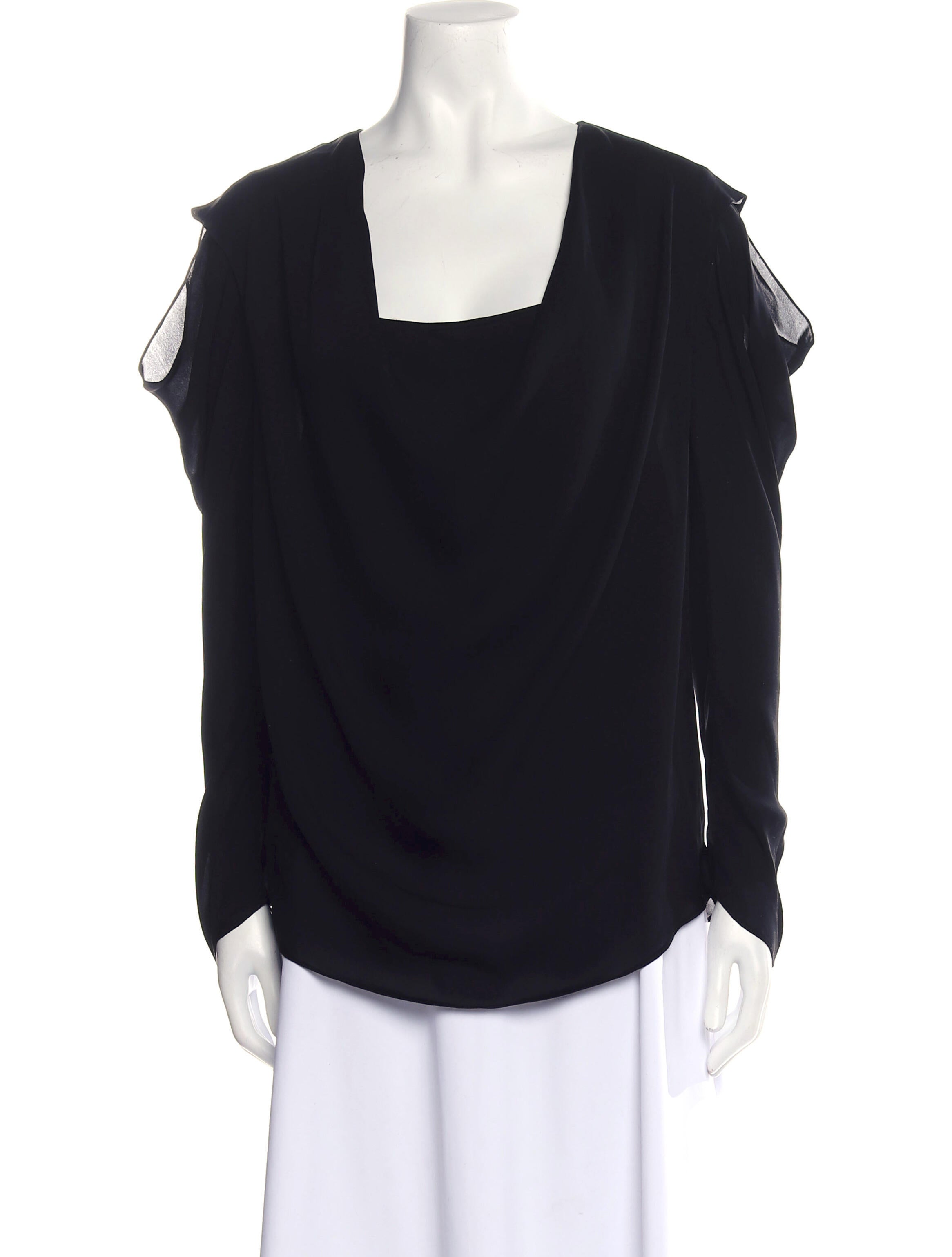 Cushnie Silk Cowl Neck Blouse