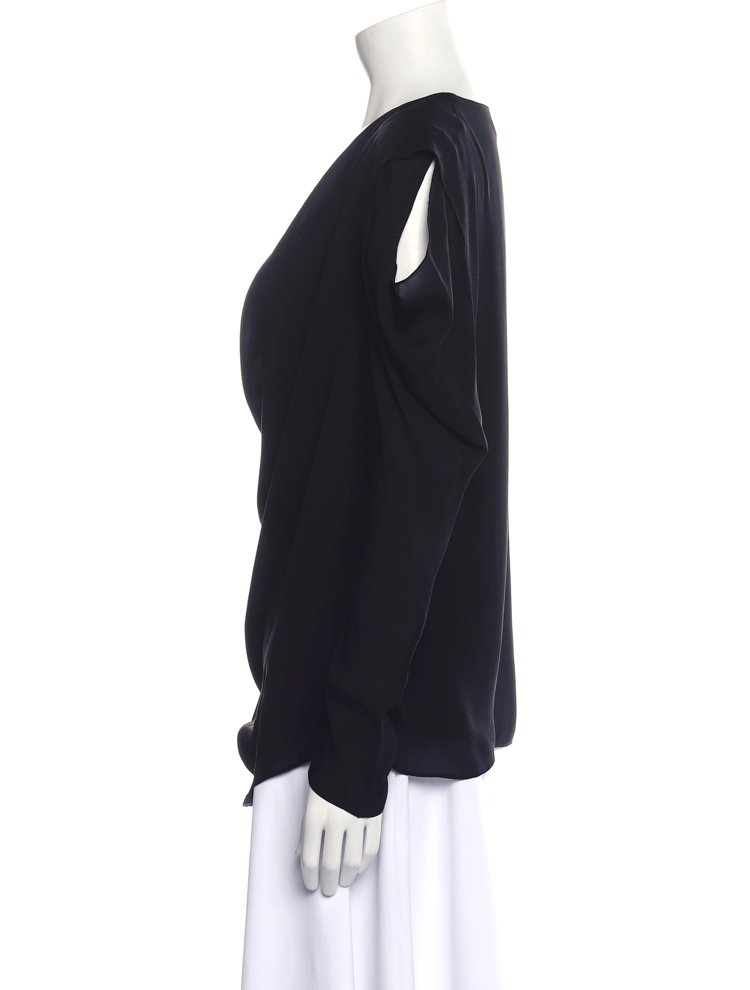 Cushnie Silk Cowl Neck Blouse