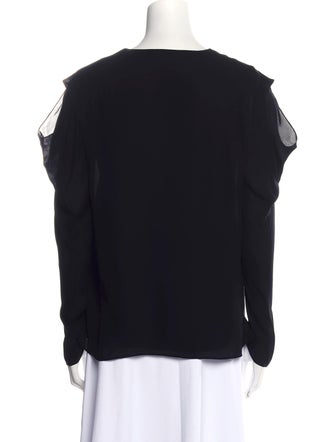 Cushnie Silk Cowl Neck Blouse