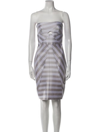 Cushnie Striped Knee-Length Dress