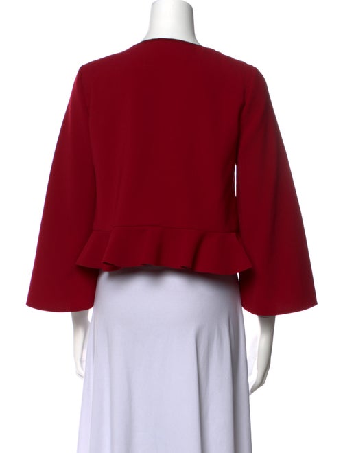 Cushnie V-Neck Three-Quarter Sleeve Crop Top