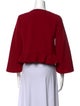 Cushnie V-Neck Three-Quarter Sleeve Crop Top