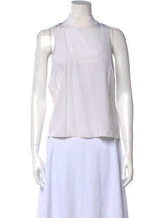 Cushnie Silk Mock Neck Top