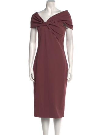 Cushnie Cowl Neck Midi Length Dress