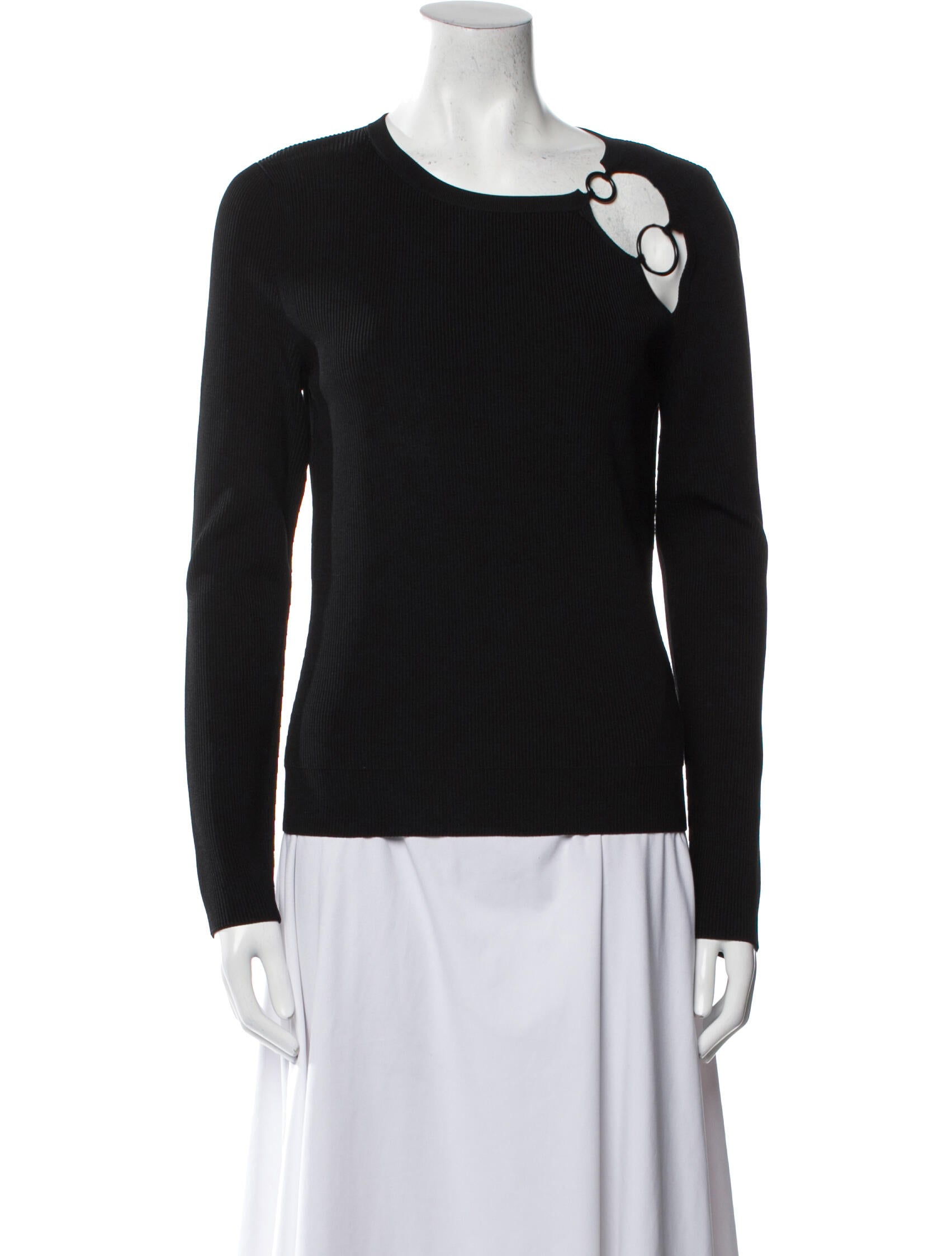 Cushnie Scoop Neck Long Sleeve Top