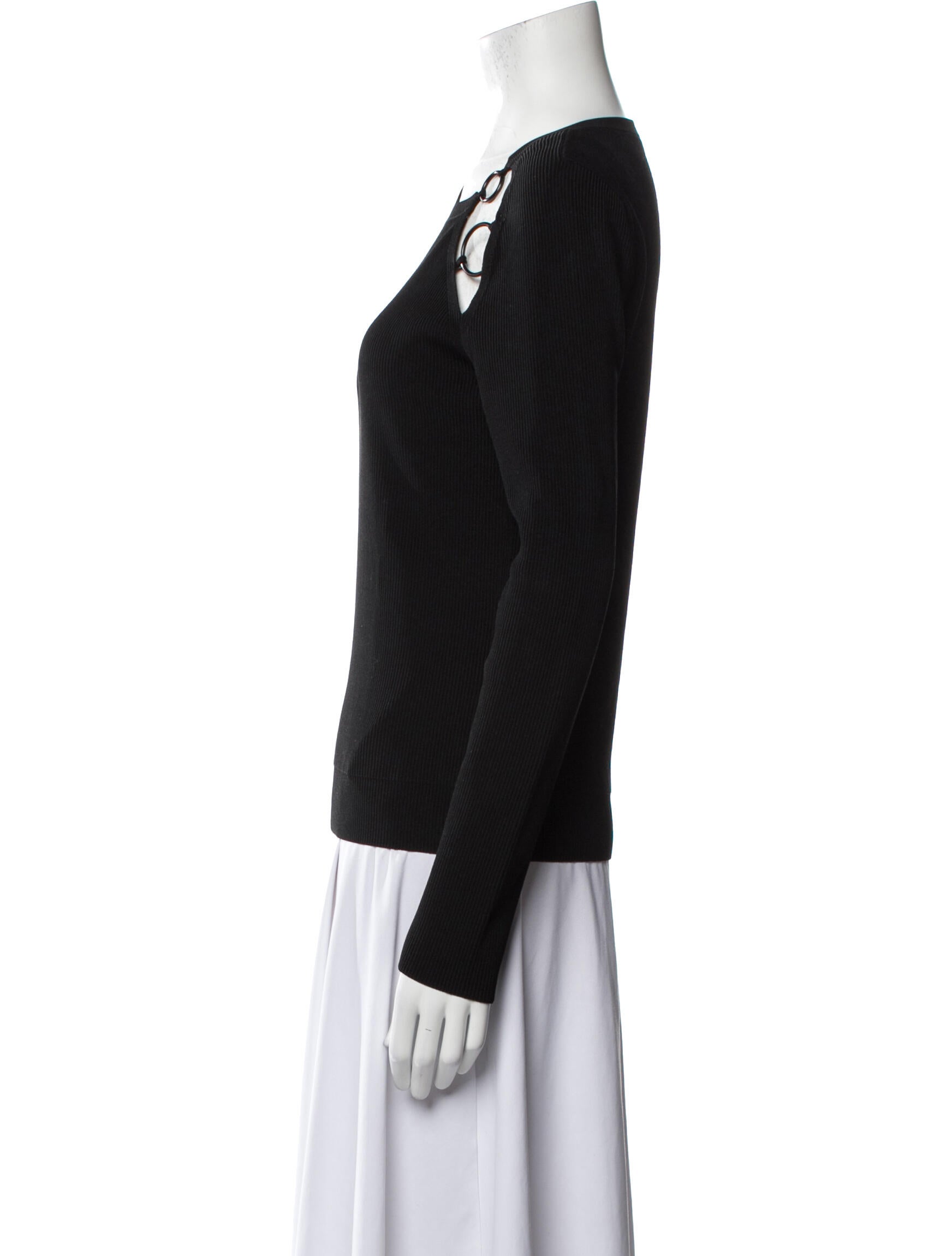 Cushnie Scoop Neck Long Sleeve Top