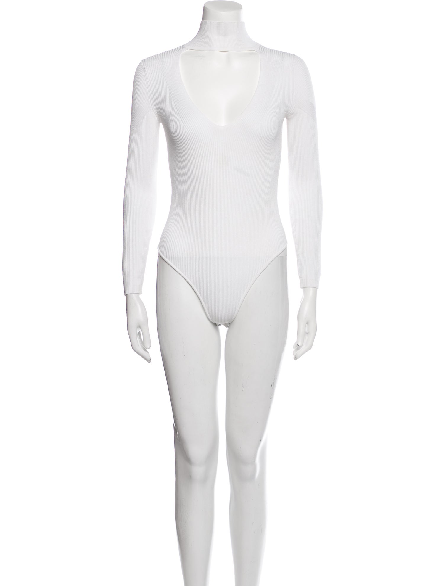 Cushnie V-Neck Long Sleeve Bodysuit