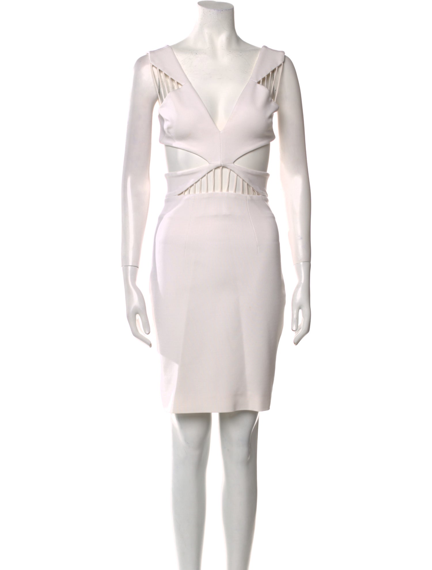 Cushnie V-Neck Knee-Length Dress