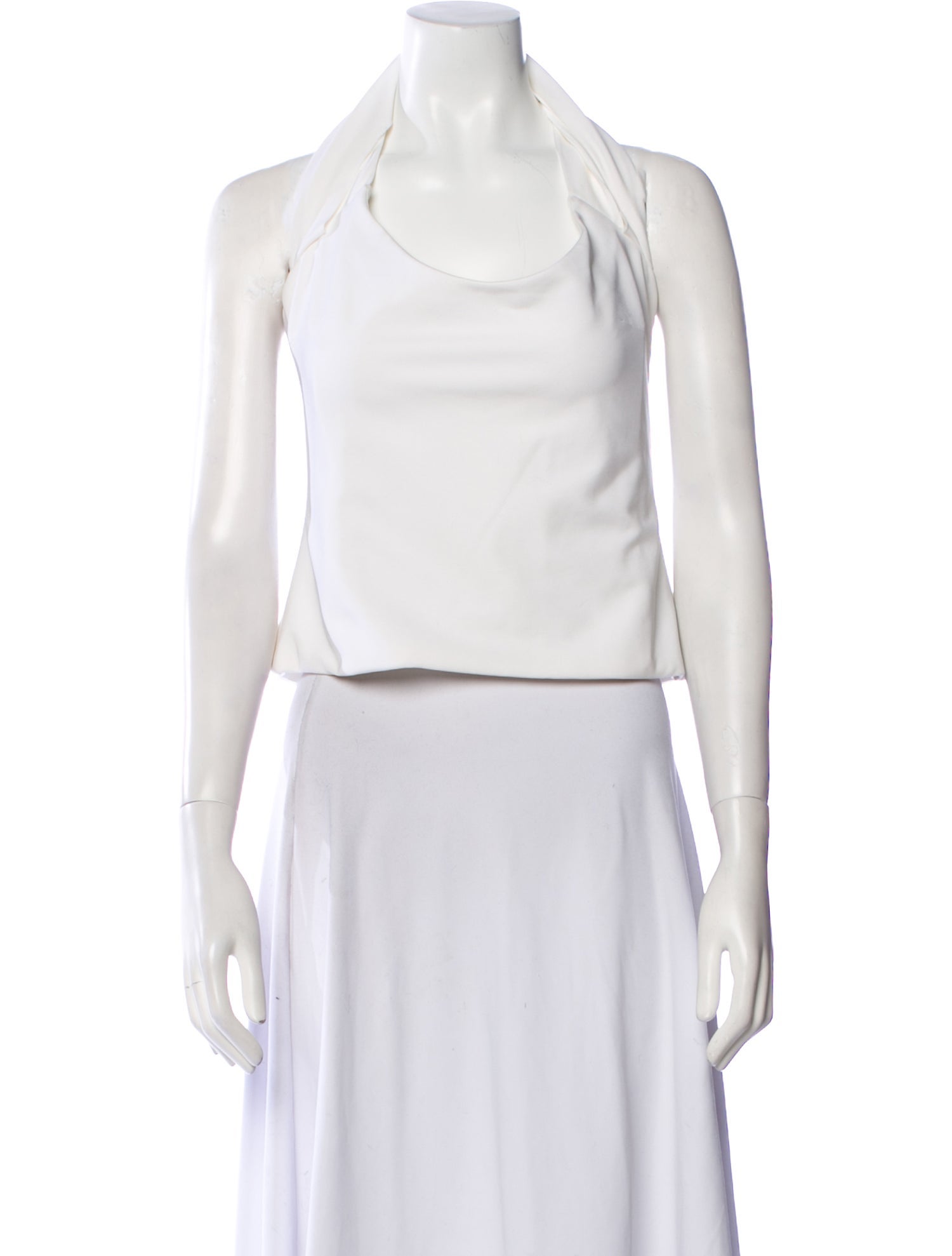 Cushnie Halterneck Sleeveless Crop Top