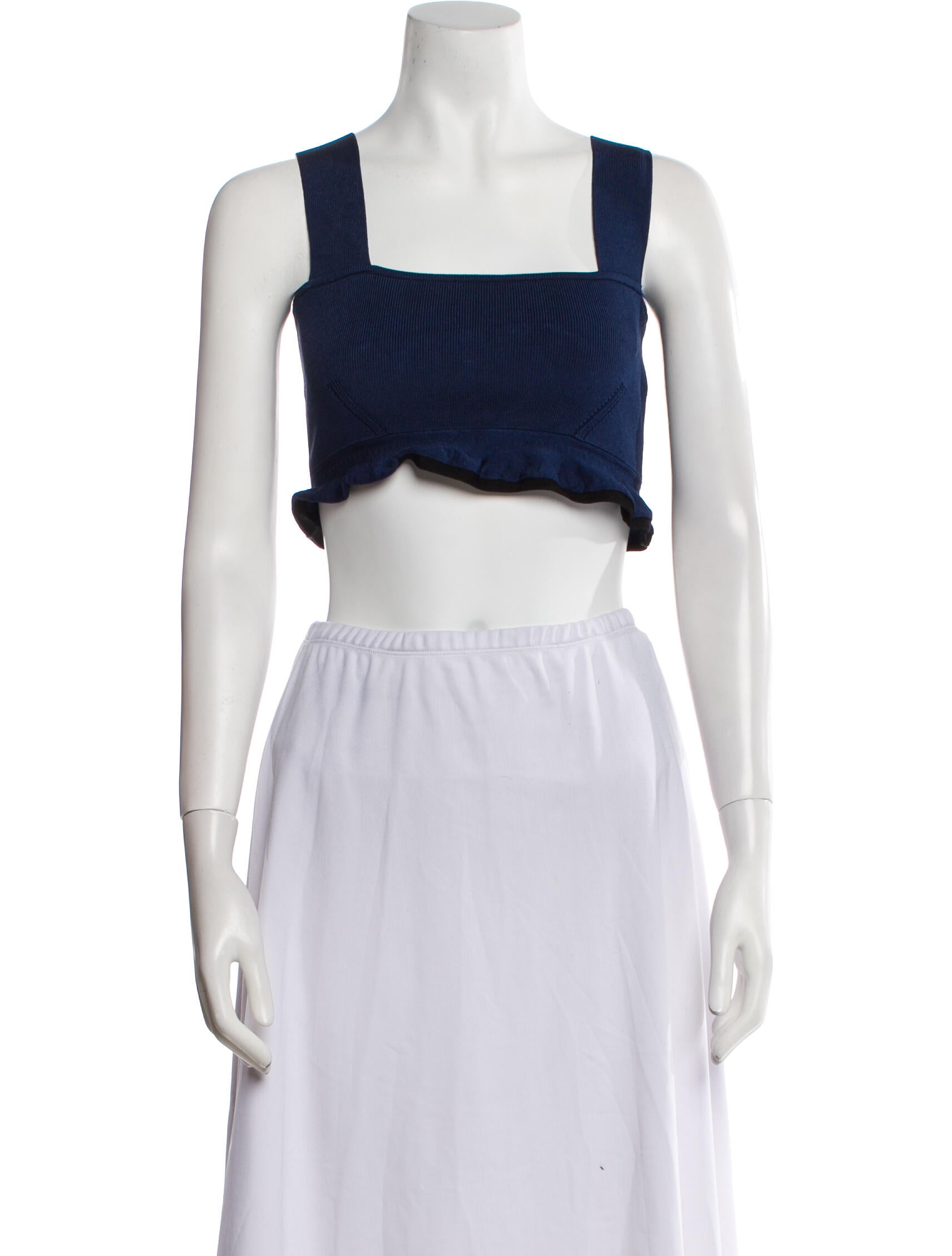 Cushnie Square Neckline Sleeveless Crop Top